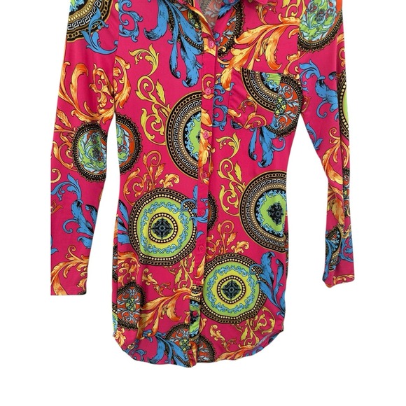 Julia by Love J Shirt Dress Womens Size M Button Up Versailles Cottagecore Artsy - Picture 7 of 11